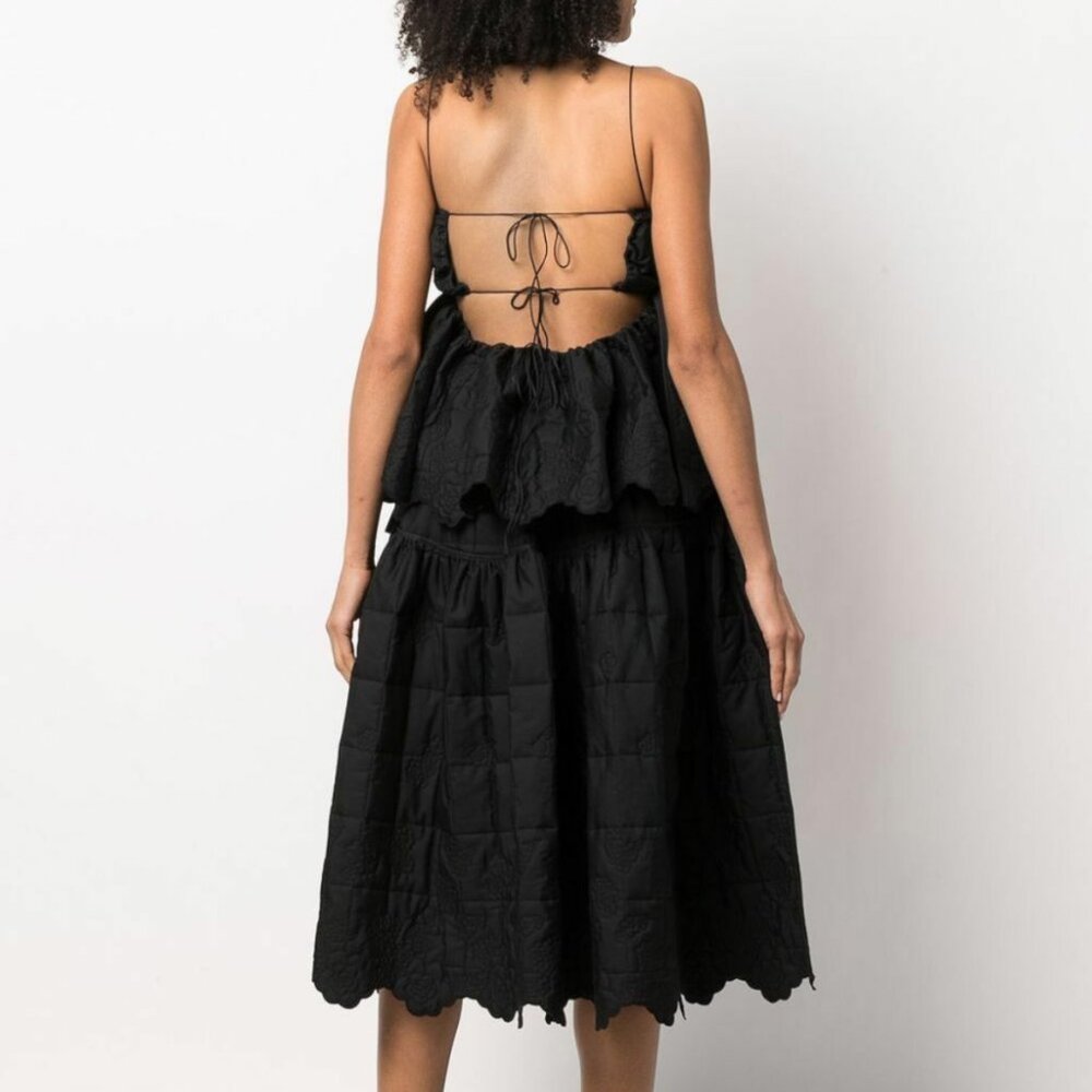 Cecilie Bahnsen Selena Top in Quilted Navy Size 40/US 8 - Picture 2 of 5